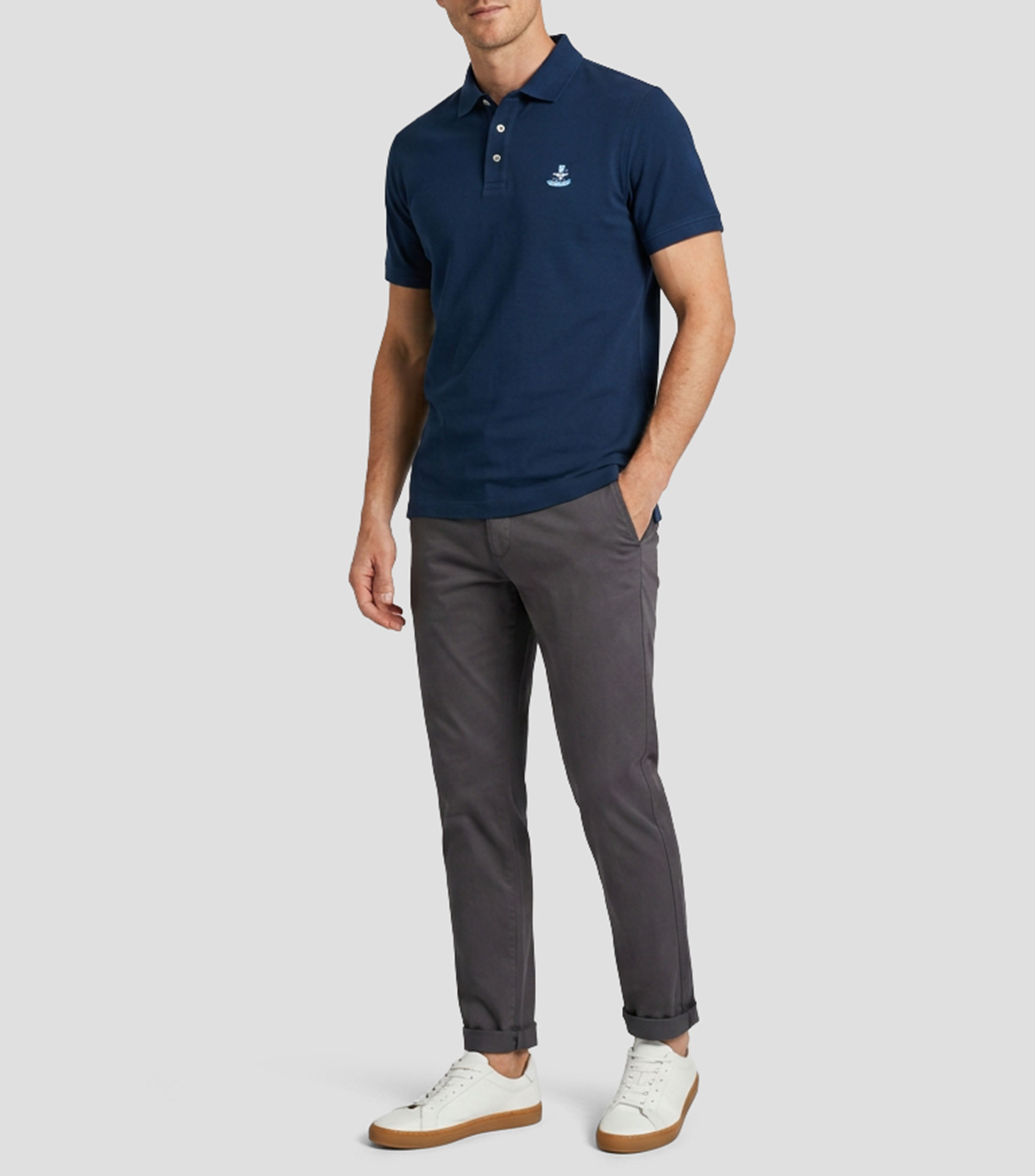 Playera tipo polo manga corta lisa Hombre